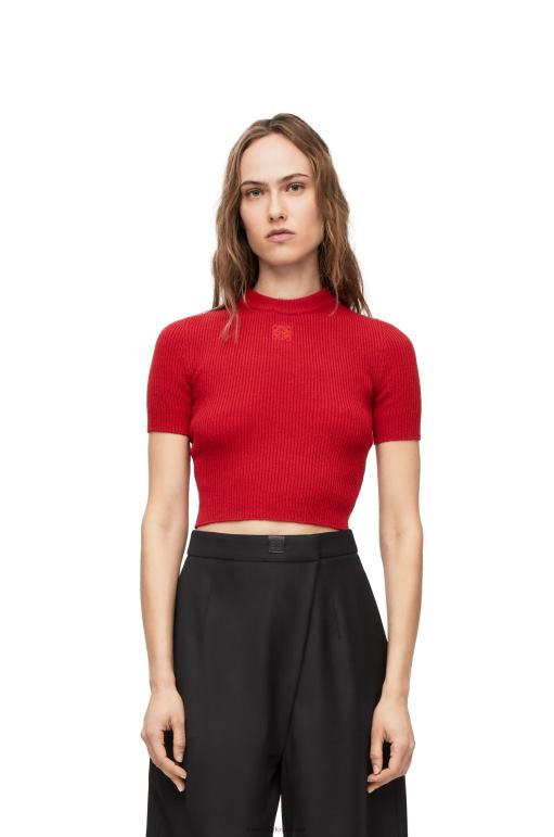 Loewe kaşmir kırpılmış kazak 02600957 kadınlar kırmızı