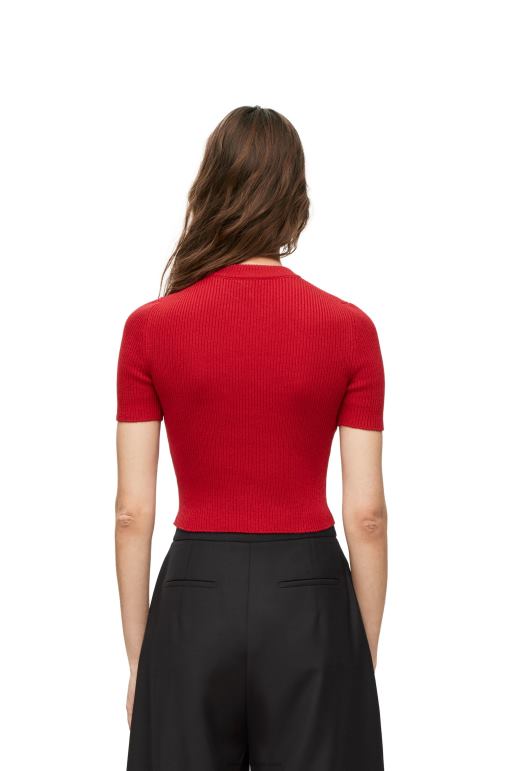 Loewe kaşmir kırpılmış kazak 02600957 kadınlar kırmızı