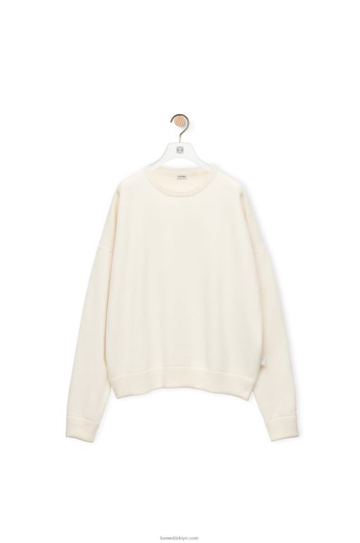 Loewe kaşmir kazak 026001011 kadınlar açık beyaz