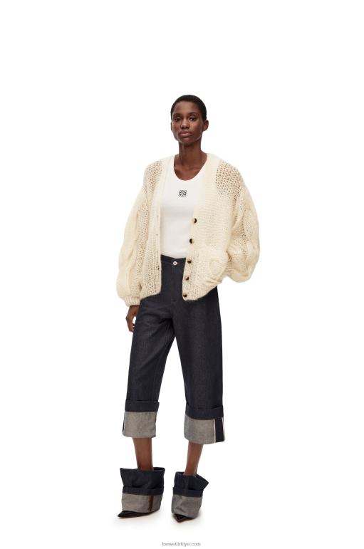 Loewe tiftikte anagram hırka 02600984 kadınlar ekru