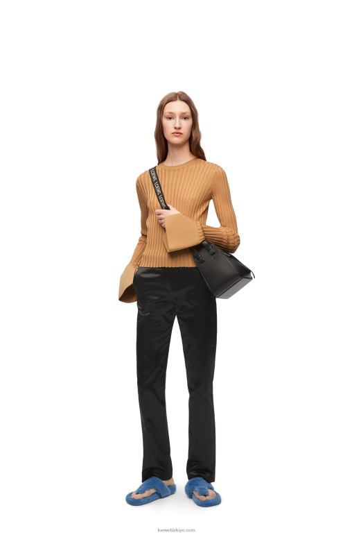 Loewe uzun kollu viskon top 02600847 kadınlar bej