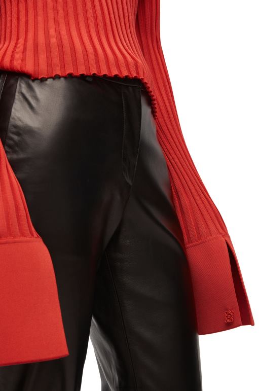 Loewe uzun kollu viskon top 02600848 kadınlar koyu turuncu