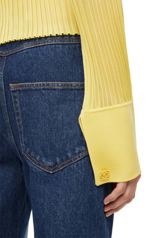Loewe viskon hırka 02600849 kadınlar asit sarısı