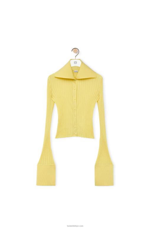 Loewe viskon hırka 02600849 kadınlar asit sarısı