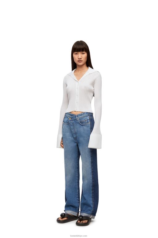 Loewe viskon hırka 02600850 kadınlar beyaz