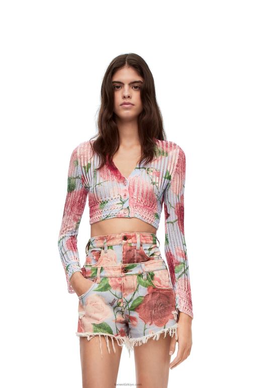 Loewe viskon hırka 02600954 kadınlar pembe çok tonlu