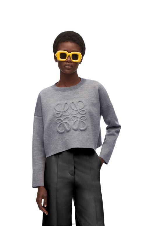 Loewe yün anagram kazak 026001005 kadınlar açık gri