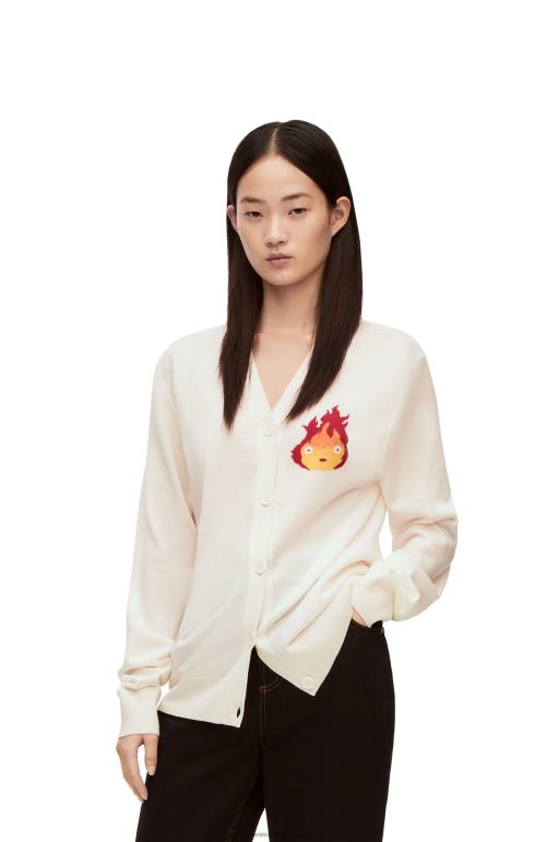 Loewe yün calcifer hırka 026001024 kadınlar ekru