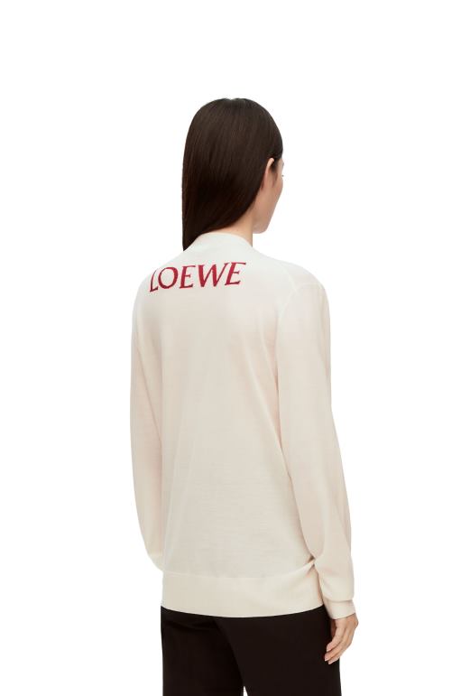 Loewe yün calcifer hırka 026001024 kadınlar ekru