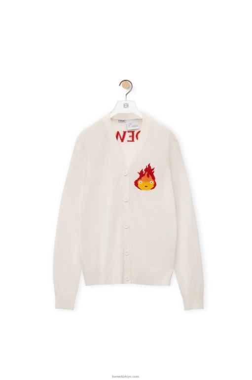 Loewe yün calcifer hırka 026001024 kadınlar ekru