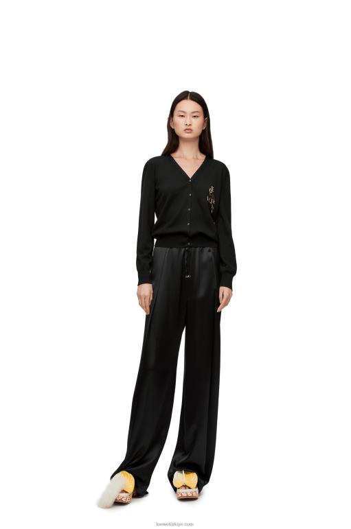 Loewe yün çekicilik hırka 02600960 kadınlar siyah