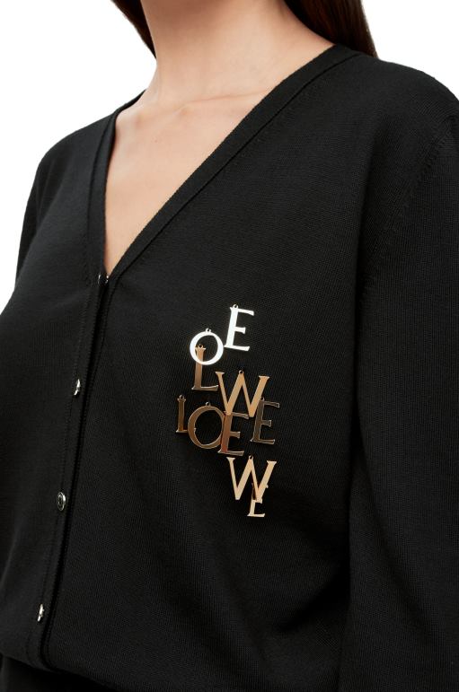 Loewe yün çekicilik hırka 02600960 kadınlar siyah