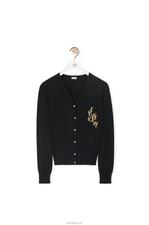 Loewe yün çekicilik hırka 02600960 kadınlar siyah