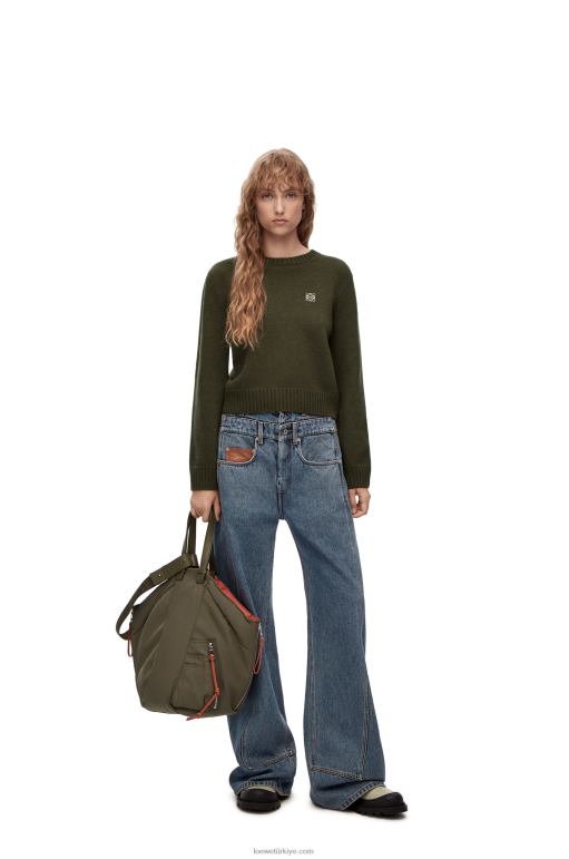 Loewe yün kazak 02600979 kadınlar haki yeşil