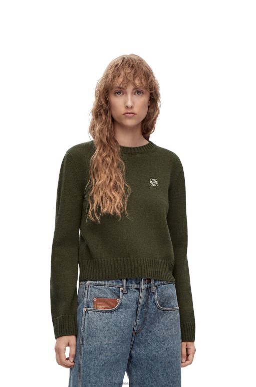 Loewe yün kazak 02600979 kadınlar haki yeşil