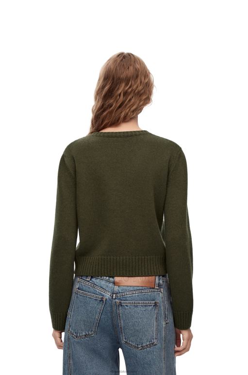 Loewe yün kazak 02600979 kadınlar haki yeşil