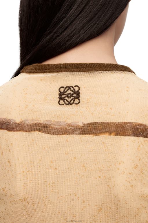 Loewe file çiçek desenli top 02600928 kadınlar açık bej/kahverengi