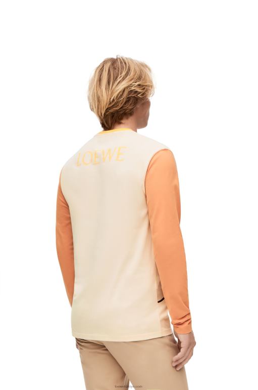 Loewe pamuklu uzun kollu t-shirt 02600836 kadınlar bej