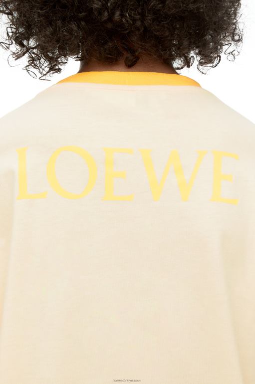 Loewe pamuklu uzun kollu t-shirt 02600836 kadınlar bej