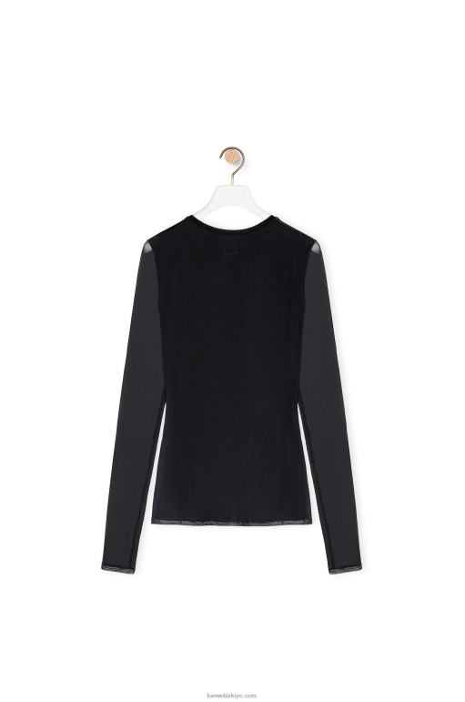 Loewe yarı şeffaf ağda antoryum top 02600882 kadınlar siyah kırmızı